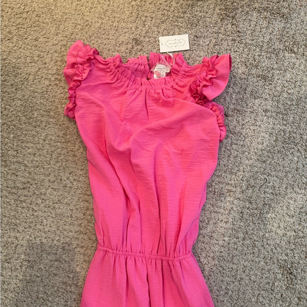 Mud Pie Pink Ruffled Jumpsuit